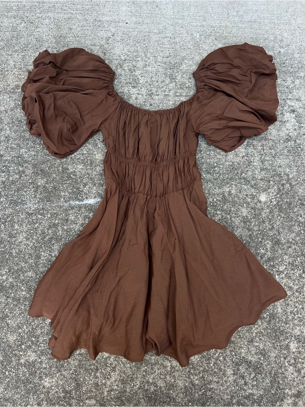 Princess Polly Halton Off Shoulder Mini Dress Espresso Brown Size 4